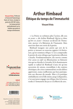 Arthur Rimbaud. Éthique du temps de l'immaturité