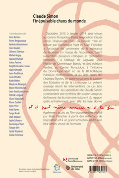 Claude Simon, l'inépuisable chaos du monde