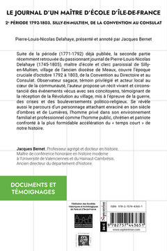 Le journal d'un maître d'école d'Île-de-France 1792-1803