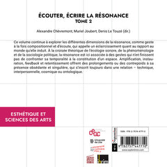 Écouter, écrire la résonance Tome 2