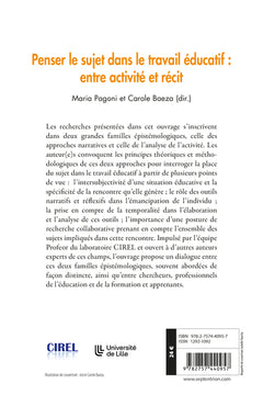 Penser le sujet dans le travail éducatif : entre activité et récit