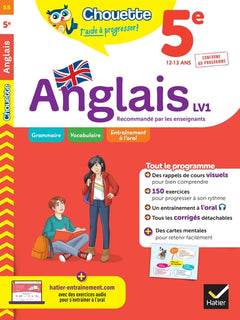 Anglais 5e - LV1 (A1+, A2): cahier de révision et d'entraînement