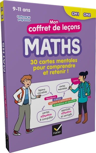 Mon coffret de leçons maths CM1-CM2: 30 cartes mentales