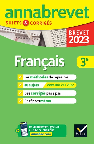 Annales du brevet Annabrevet 2023 Français 3e