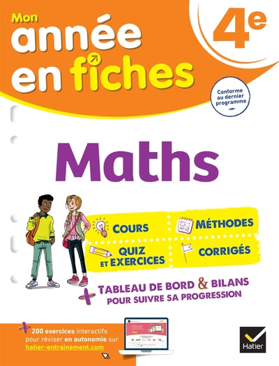 Maths 4e: fiches de révision collège