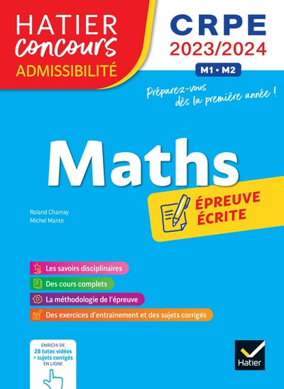 Mathématiques - CRPE 2024-2025 - Epreuve écrite d'admissibilité