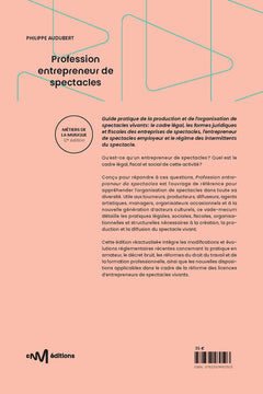 Profession entrepreneur de spectacles (12e édition)