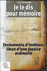Je le dis pour mémoire