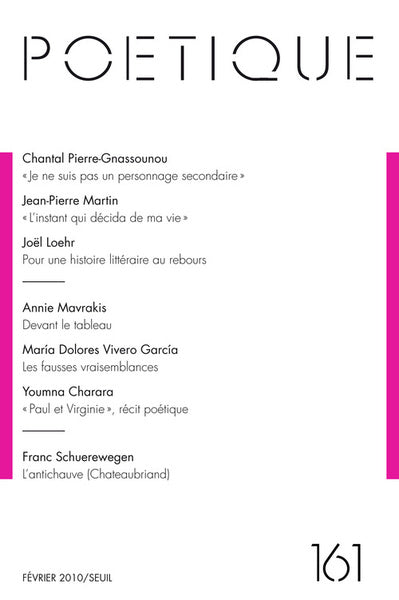 Poétique,  n°161