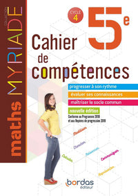 Myriade - Cahier de compétences - Mathématiques 5e