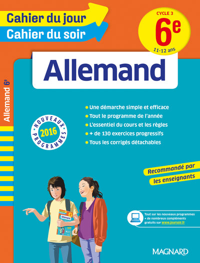 Cahier du jour/Cahier du soir Allemand 6e