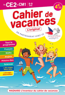 Cahier de vacances 2022, du CE2 vers le CM1 8-9 ans