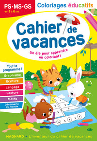 Cahier de vacances 2025, Coloriages éducatifs PS, MS, GS