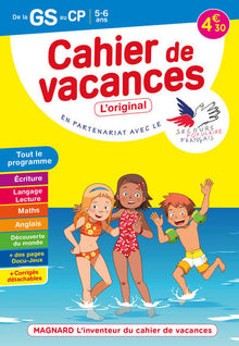 Cahier de vacances 2022, de la GS vers le CP 5-6 ans
