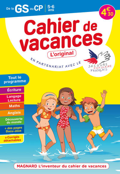 Cahier de vacances 2022, de la GS vers le CP 5-6 ans