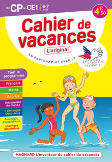 Cahier de vacances 2022, du CP vers le CE1