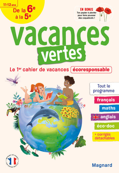 Cahier de vacances 2025, de la 6e vers la 5e - Vacances vertes