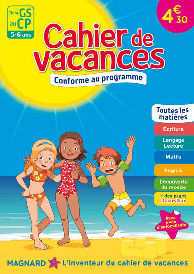 Cahier de vacances - De la GS au CP - 5-6 ans