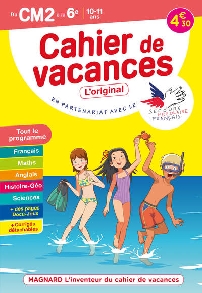 Cahier de vacances 2022, du CM2 vers la 6e 10-11 ans