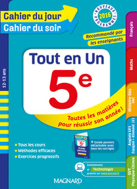 Cahier du jour/Cahier du soir tout en un 5e - Nouveau programme 2016