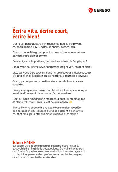 Écrire vite, écrire court, écrire bien !