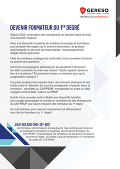 Devenir formateur du 1er degré