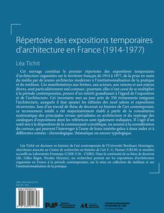 Répertoire des expositions temporaires d’architecture en France (1914-1977)