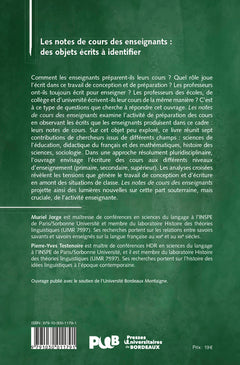 Les notes de cours des enseignants