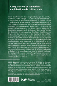 Comparaisons et connexions en didactique de la littérature
