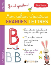 Mon cahier d'écriture grandes lettres spécial gauchers