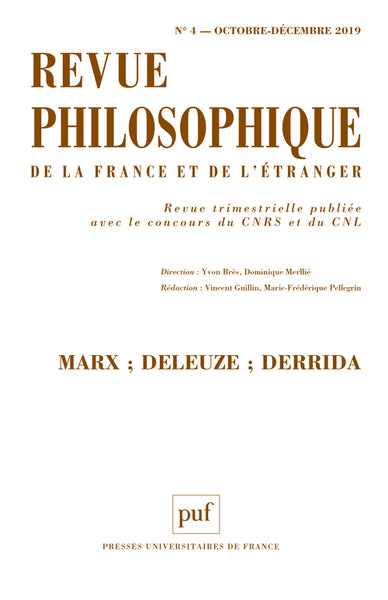 Revue philosophique 2019, t. 144 (4)