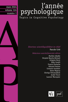 L'Année psychologique 2024-1