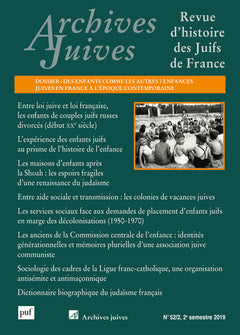 ARCHIVES JUIVES, VOL.52, N.2