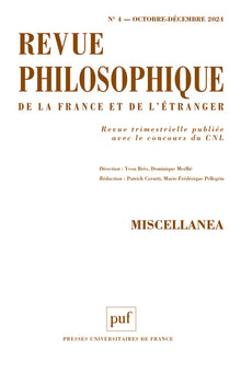 Revue philosophique 2024, T. 149(4)