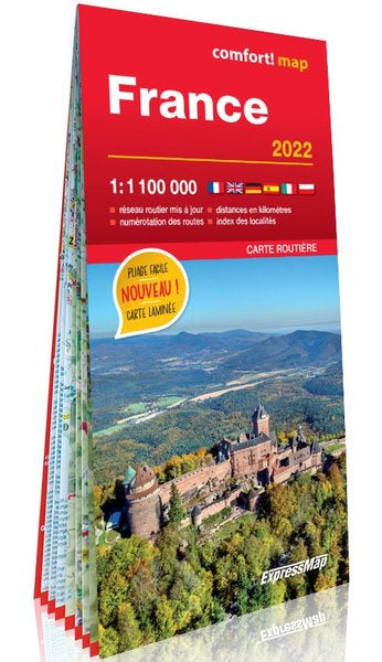 France 2022 1/1M (carte grand format laminée)