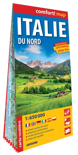 Italie du Nord 1/650.000 (carte grand format laminée)