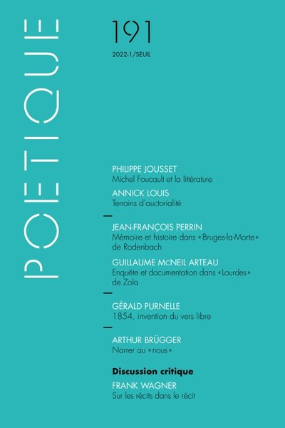 Poétique, n° 191