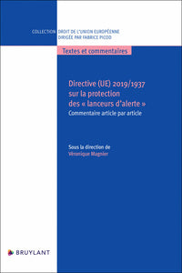 Directive 2019/1937 sur la protection des lanceurs d'alerte - Commentaire article par article
