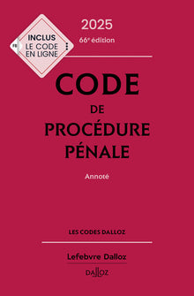 Code de procédure pénale 2025, annoté