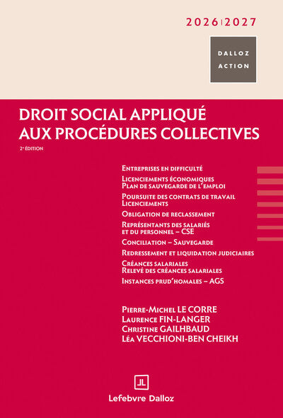Droit social appliqué aux procédures collectives 2026/2027