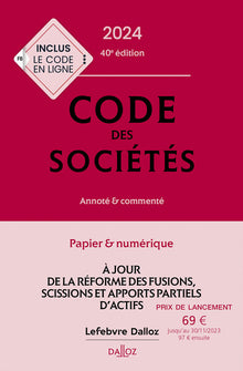Code des sociétés 2024 40ed - Annoté et commenté