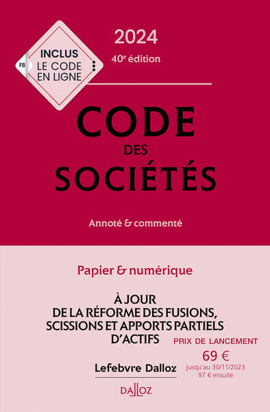 Code des sociétés 2024 40ed - Annoté et commenté