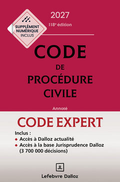 Code Dalloz Expert. Code de procédure civile 2027. 23e éd.