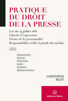 Pratique du droit de la presse 2025/2026