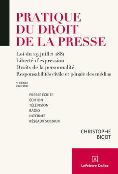 Pratique du droit de la presse 2025/2026