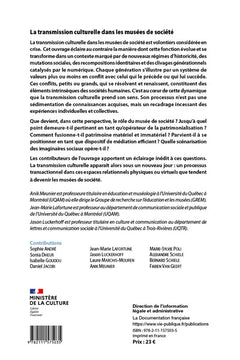 La transmission culturelle dans les musées de société
