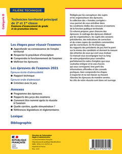 Technicien territorial principal de 2e et 1re classes 2023  Examens spécialités I