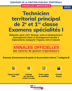 Technicien territorial principal de 2e et 1re classes 2023  Examens spécialités I