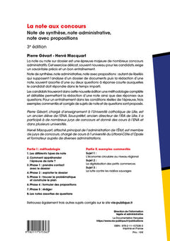 La note aux concours