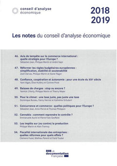 Les notes du conseil d'analyse économique 2018-2019